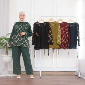 Setelan piyama jumbo corak batik asli pekalongan