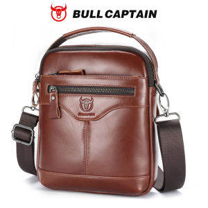 BULLCAPTAIN | Túi Đeo Chéo Nam BULLCAPTAIN Thời Trang Bằng Da Thật Kiểu Dáng Cổ Điển Chất Liệu Da Bò Lớp Trên Cùng Có Khóa Kéo & Khóa Cài.