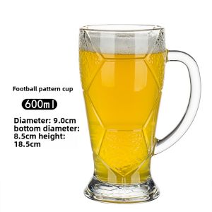 Large Capacity 500ml Glass Beer Mug Heroic Design for Home And Commercial Use Bar round Shape European Style Heat Resistant