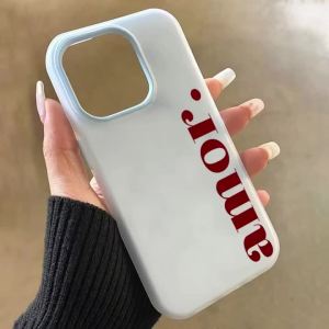 Ốp Điện Thoại Silicone Cá Nhân Hóa In Chữ Amor Màu Đỏ Dành Cho iPhone 17/16/15/14/13/12/11 Pro Max Air/XS/X/8 Plus