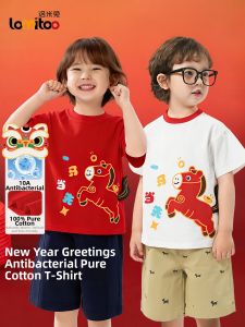 Lomitoo | Lunar Year of the Horse New Year T-Shirt Cotton Short Sleeve Top