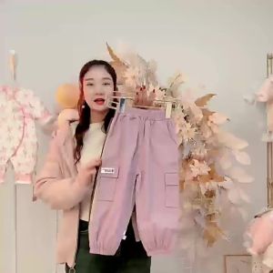 กางเกงคาร์โก้ลําลอง พร้อมส่งในไทย สีพื้น สําหรับเด็กผู้ชาย และเด็กผู้หญิง 1-9 ปี สุดเเท่ ต้องมีติดตู้ 1pc