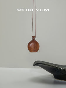 MUYANG | Muyang Handmade Long Wooden Sandalwood Necklace For Women Unique Design Sense Fashion Jewelry Accessory Titanium Steel Pendant