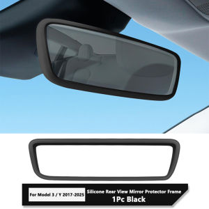 For Tesla Model Y / 3 Silicone Rear View Mirror Protector Frame Rearview Mirror Edge Protective Cover Car Interior Accessories