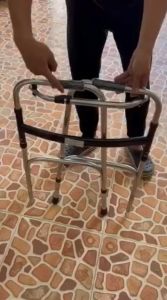 Walkerเครื่องช่วยเดินเครื่องช่วยประคองตัวพับได้ปรับได้6ระดับวัสดุสแตนเลสปลอดสนิมแข็งแรงทนทานปลอดภัย