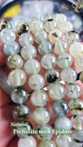 Natural Prehnite with Epidote Bracelet