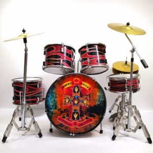 (READY STOCK) MINIATURE HAND MAKE DRUM SET FOR COLLECTION SET SIZE AROUND 15-16CM X 16-18cm No music