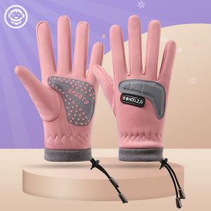 ถุงมือเด็กสำหรับปั่นจักรยานในฤดูใบไม้ร่วงและฤดูหนาว ถุงมือกันลื่นแบบมีเชือกผูก สำหรับเด็กผู้ชายและเด็กผู้หญิง เหมาะสำหรับการเดินป่า เล่นสเก็ตบอร์ด และกิจกรรมกลางแจ้งอื่นๆ