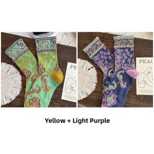 Vintage Colorful Court Style Mid-Calf Socks
