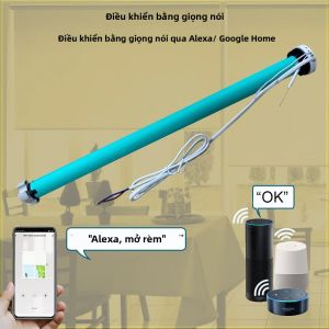 Tuya Wifi Motorized Roller Rèm Thông Minh Động Cơ Hình Ống 1.3N·m Hoạt Động Với Alexa Google Home Cho Ống 37/38mm Điều Khiển Ứng Dụng Smart Life 100-240V