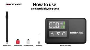 Mini Portable Pump Electric Intelligent Digital Display Car Motorcycle Bicycle Road MTB E-Bike Adaptive Presta & Schrader Valve