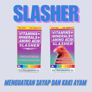 SLASHER 100 TABLETS - Obat Ayam Aduan Menguatkan Sayap Kaki Stamina