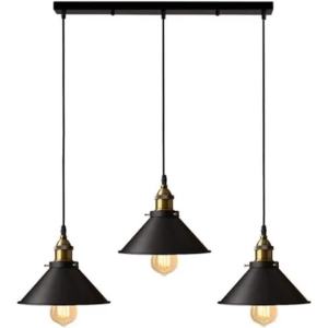 Black Vintage Pendant Light Loft Retro Chandelier Pendant Lamp E27 Base Industrial Hanging Light Edison Lighting for Living Room