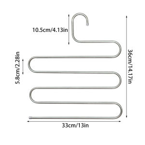 5 Layers Non-Slip Clothes Hangers Multi-functional Pant Storage Rack with Multiple Hanging And Storage Functions