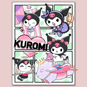 TOPTOY | Kuromi Hello Kitty Diamond Painting Kit Square Round Diamond 5D DIY Cross Embroidery Handmade Art Unique Gift Home Decor