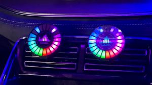 (SALE LỚN) 🐬Bộ Lọc Không Khí Xe Hơi Có Đèn LED RGB 10 Chế Độ Điều Chỉnh 17 RGBmàu thông minh cảm biến âm thanh trang trí