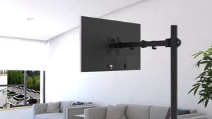 True Vision Dual Articulating Vertical Monitor Stand for 13"-32" C-Clamp and Grommet TV12-C02V
