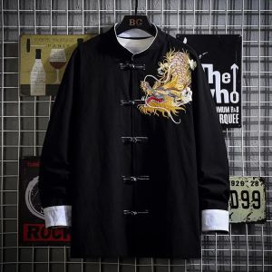 High-End Long Sleeve Chefs Work Uniform Dragon Embroidery Kitchen Chef Summer Male Dragon Robe Breathable Fashionable City Style