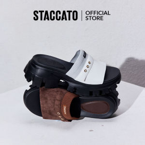 Staccato Womens Slip On Platform Sandals รองเท้าแตะผู้หญิง รองเท้าส้นตึก EBK72
