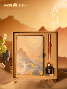 Hero Dunhuang Pen Set Elegant Ancient Style Notebook Gift Box Business Office Supplies Metal Pen Iridium Nib Shanghai Hero