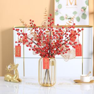 ZHIZHOU | Lucky Red Fruits Winterberry Decoration Fake Flowers