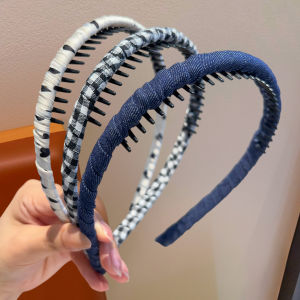 MENGWU | High Forehead Enhancing Korean Polka Dot With Teeth Hair Hoop