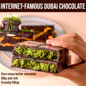 Internet-Famous Dubai Chocolate Pistachio Jam Black Chocolate Snack Leisure Treat Chocolates In Sandwiches
