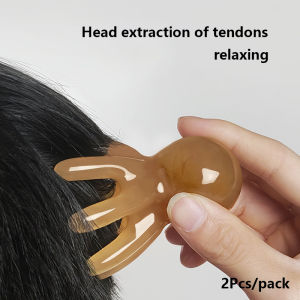 EELHOE | 2Pcs Resin Octopus Comb Head Massager Meridian Scraping Scalp Massage Acupuncture Spa Body Therapy Tool Soothe