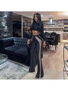 กางเกงขายาวทรงหลวมเอวสูงผ้าตาข่ายสำหรับผู้หญิง กางเกงขายาวทรงหลวมผ้าตาข่าย ฤดูใบไม้ผลิ 2024 กางเกงขายาวลำลองสำหรับผู้หญิง