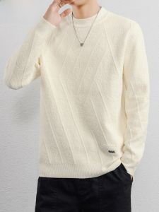 HENGYUANXIANG | Mens Thickened Mid-Neck Sweater Striped Inner Wear Knitted Shirt Soft Non-Balloning Versatile Comfortable Winter Fashion City Life