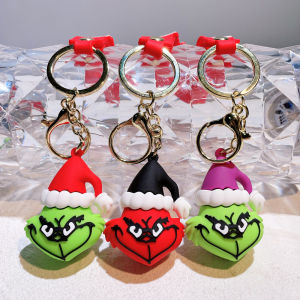 2026 ChristmasGrinch Doll New Christmas Grinch Keychain Pendant Christmas Green-haired Monster Decoration