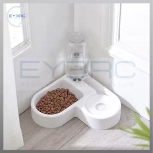 2 in 1 Automatic Cat Pet Feeder with Anti-Wet Face Design & Bowl Dish for Dogs Cats Smart Technology Efficient Feeding