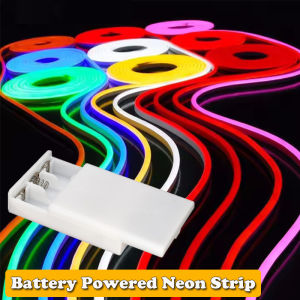 Neon LED Strip Battery Operated 9Colors Neon Rope Lights With Battery Box Flexible DIY Design for Glow Neon Party Birthday