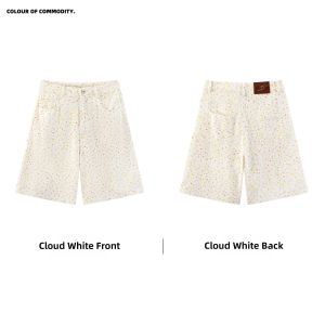 JNXS | Casual Shorts with Star Print and Relaxed Wide Leg Design