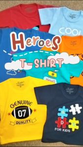 BAJU KAOS BAYI & ANAK SIZE 1-8 TAHUN "BORDIR HEROES EDITION" / BAJU ANAK LAKI LAKI KELFI