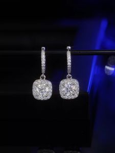 LOVETIA Anting Square Moissanite Perak 925 1.0 Ct Sertifikat GRA BTEH015