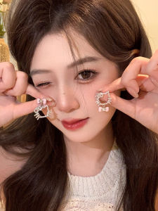 Elegant Butterfly Knot KT Cat Ear Studs Versatile Minimalist Cold Style Fashion Earrings Alloy/Plated Silver/Plated Gold