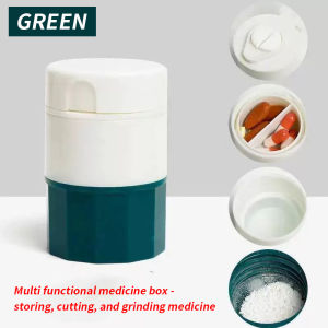 1 piece - Multi functional and convenient drug storage box - with functions such as storing drugs cutting drugs grinding etc