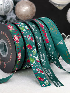 ริบบิ้นผ้าไหมสีเขียวมะกอกสำหรับตกแต่งกล่องของขวัญในวันคริสต์มาส DIY วัสดุทำดอกไม้ เส้นด้ายผ้าซาตินสำหรับทำเค้ก