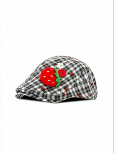 Retro Checkered Strawberry Advance Cap