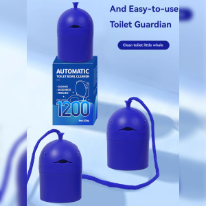 Automatic Toilet Bowl Cleaner with Cute Whale Design 1 Bottle with 3 Refills And Rope Handle for Long-Lasting Cleaning