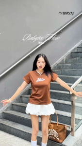 [ SALE TẾT MUA &AacuteO TẶNG QUẦN]  &Aacuteo Thun Baby Tee Nữ Script Flow cotton 100%  Brand ch&iacutenh h&atildeng  SDVN