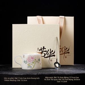 JIEZHANG | Tách Sứ Ngọc Phong Cách Trung Quốc Sang Trọng trong Hộp Quà Cao Cấp
