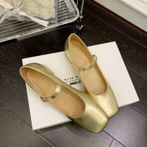 Elegant Low Heel Silver Mary Jane Shoes with Buckle Strap And Square Head for Women Fashionable Flat Rubber Sole Leather Inner