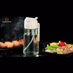 630ML Spray Oil Bottle 2 In 1 Glass Oil Sprayer Dispenser Bottle Oil Container Bottle Cooking Oil Container Bottle Condiments Organizer Bottle Oil Sprayer Bottle Condemets Organizer Bottle Condiments Container Oil Sprayer For Air Fryer Oil Spray