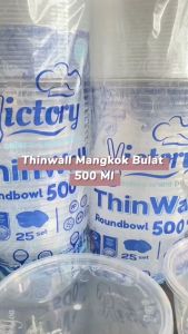 [1 PAK ISI 25 PCS] Thinwall MANGKOK BULAT 500ml + tutup / bowl plastik mangkuk baso bubur mie 500 ml