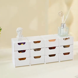 ❤❤❤Hot Sale MceHKF Simple 3-layer Drawer Desktop Mini Storage Box Multi-functional Jewelry Stationery Sundries Storage Box Handmade Parts Organizer