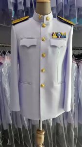 ชุดปกติขาว คอตั้ง ชาย - เครื่องแบบข้าราชการพลเรือน รัฐวิสาหกิจ (เสื้อ และ กางเกง)