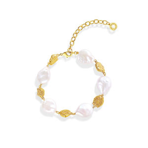 Original Design Flowing Gold Oily Textured Sand Pearl Bracelet Necklace