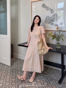 MASISI | Plus Size Korean Style Doll Collar Shirt and Skirt Set